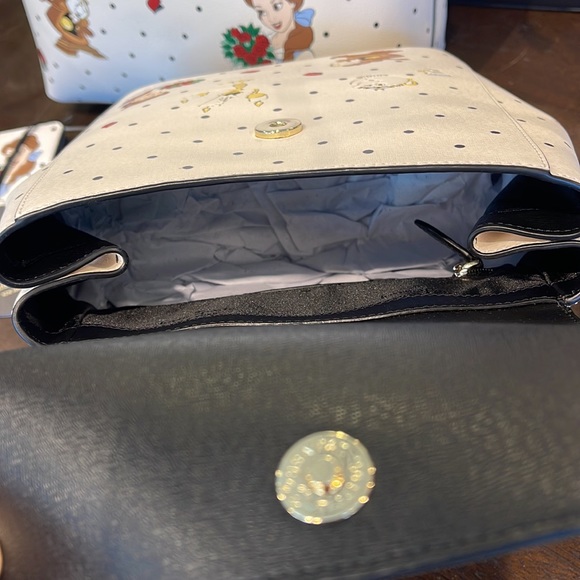 Disney X Kate Spade The Beauty Medium Flap Backpack 
Cream Multi 
NWT - Picture 9 of 16